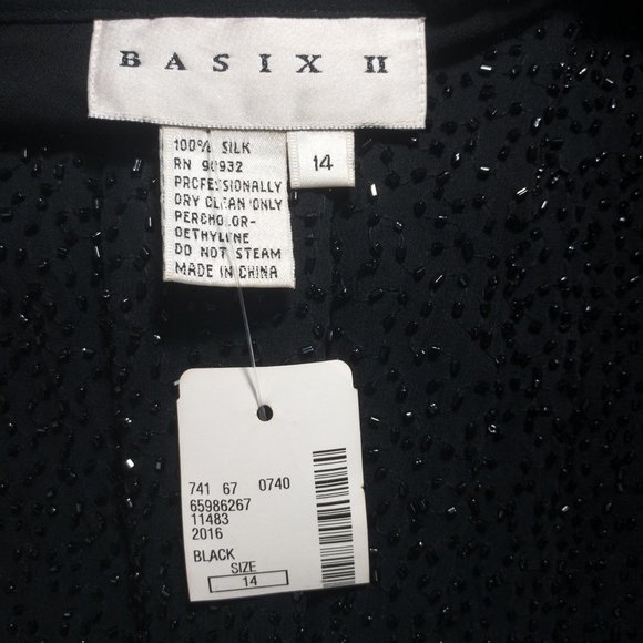 Vintage 80s Beaded Pants 14 Silk Formal Wide Leg Slacks Black - Picture 9 of 12